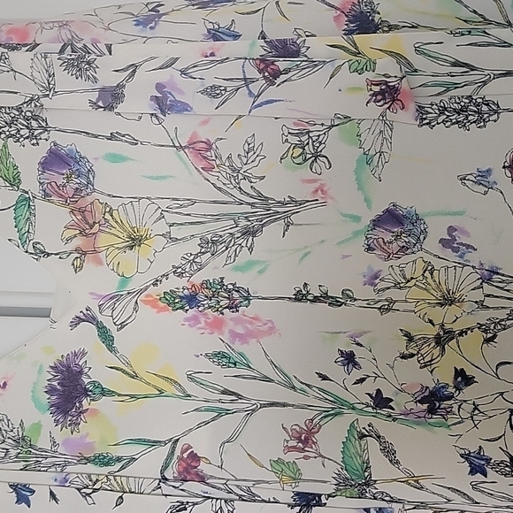 H&M SUMMER DRESS Size 4 Natural white/Floral Crêpe Knee-length - Picture 4 of 16